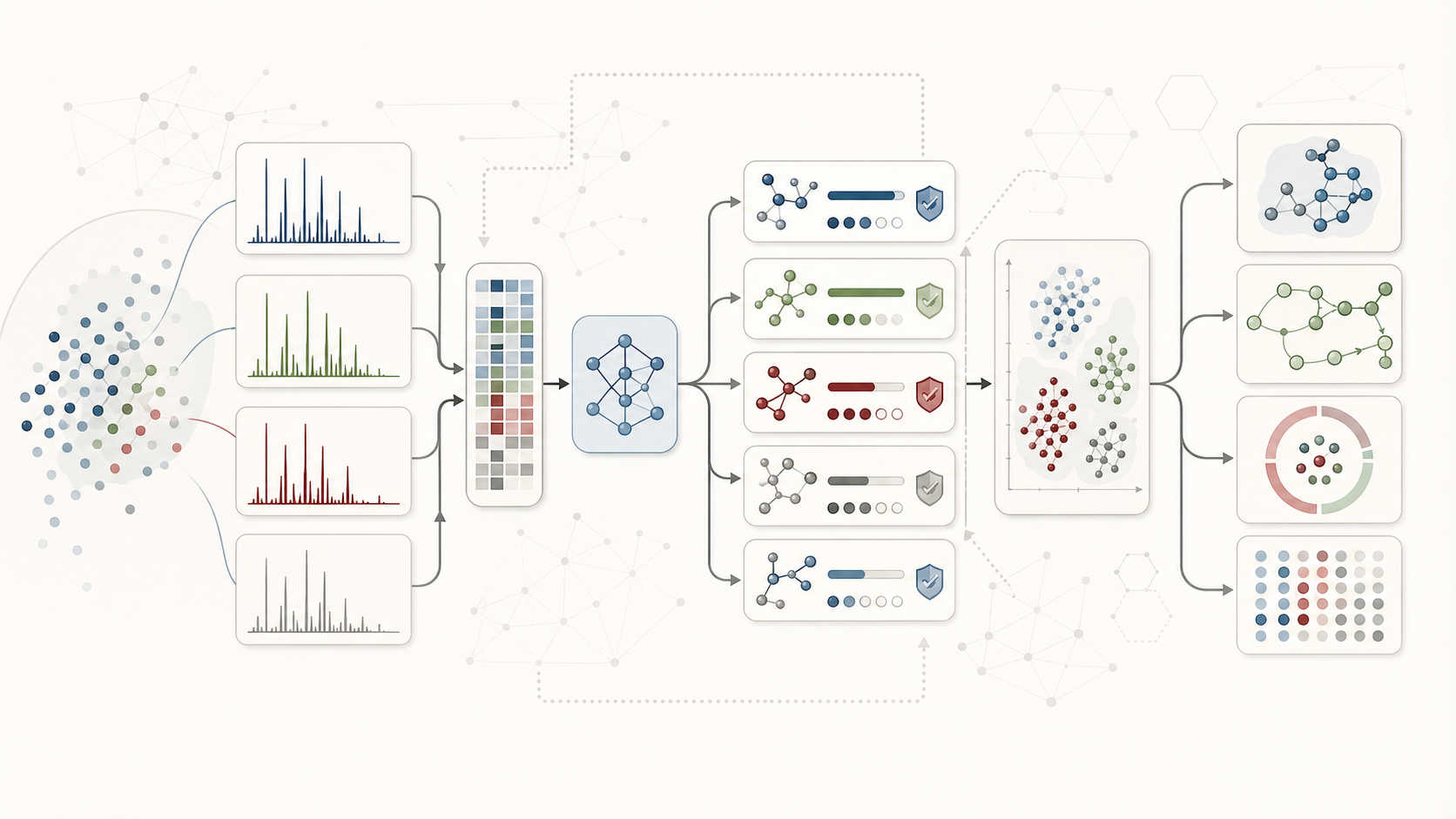 Scientific illustration for Mass Spectrometry Informatics.